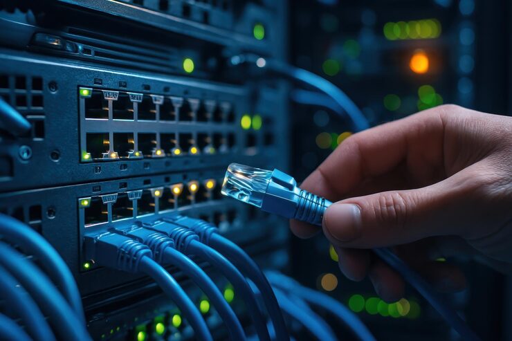 Engineer Working at Laptop